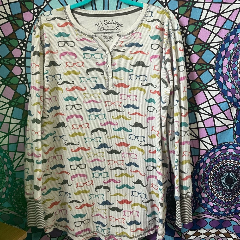 Pj salvage mustache night shirt